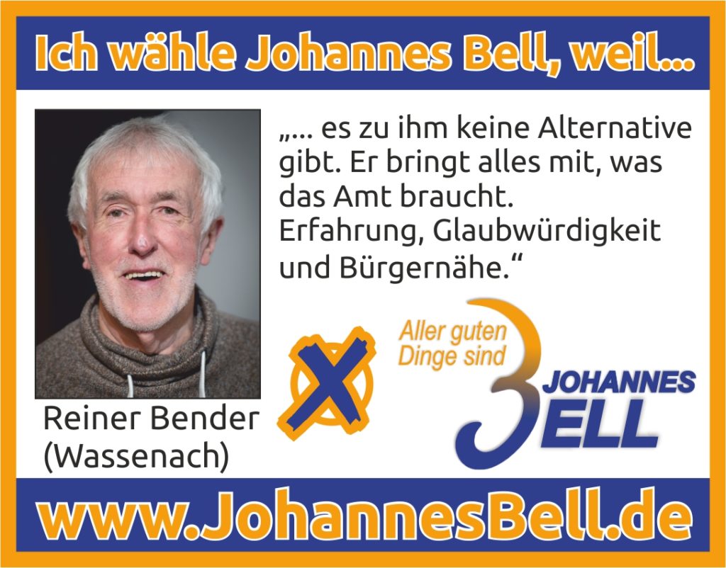 Reiner Bender aus Wassenach wählt Johannes Bell, weil es zu ihm keine Alternative gibt. Er bringt alles mit, was das Amt braucht. Erfahrung, Glaubwürdigkeit und Bürgernähe.